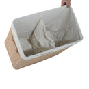 Cesta Portabiancheria 52x32x63 cm in Bambù con Coperchio e Fodera Rimovibile