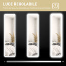 Specchio da Parete Touch con Illuminazione LED Regolabile 40x3x120 cm in Metallo Nero  