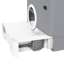 Lettiera per Gatti con Coperchio Doppio Ingresso 52x41x38.5cm e Vassoio Estraibile Grigio      