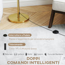 Lampada da Terra con Telecomando e Luminosità Regolabile 3000K-6000K Paralume in Tessuto Oro      