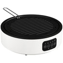 Fornello Elettrico 2000W a Infrarossi Doppia Cottura Piastra Elettrica in Ceramica e Griglia Ø30 cm Bianco      