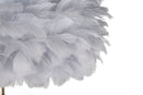 Lampada da Terra Feathers Slim Grigia Ø43x170 cm in Ferro e Plastica Grigio e Oro      