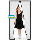 Zanzariera Magnetica 120x210 cm Rigata Tenda Anti Zanzare Insetti per Porta in Poliestere Nero      