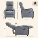 Poltrona Massaggiante  69x93x104 cm Reclinabile a 160° con Poggiapiedi e Telecomando Effetto Lino Grigio Chiaro      