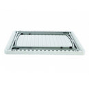 Tavolo Catering Pieghevole 86x86x74 cm cm in Acciaio Bianco
