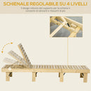 Set 2 Lettini Prendisole 195x59x30 cm in Legno Naturale