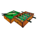 Tavolo Multi Gioco 2 in 1 51x31x15 cm Calciobalilla Biliardo Marrone Chiaro