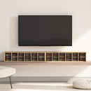 Set 2 Librerie Porta CD 21x22,5x88,5 cm 6 Ripiani Regolabili per 204 CD in Legno Naturale      