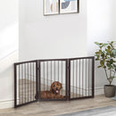 Cancelletto di Sicurezza per Animali Domestici 160x76 cm in MDF Marrone Scuro
