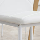 Set di 4 Sedie da Pranzo 41x50x97 cm con Schienale Alto in Similpelle Bianco