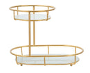 Svuotatasche 2 Levels 36x22,5x27 cm in Ferro e Vetro Oro e Multicolor      