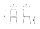 Set 4 Sedie 46x55xH80 cm in Polipropilene Tamara Ruggine