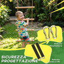 Scaletta per Bambini 3-8 Anni a 5 Pioli con Fibbie e Cinghie in Legno e PE Color Legno      