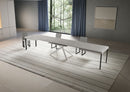 Tavolo Allungabile 180/440x90 cm Niket Cashmere Gambe Bianche      