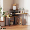 Scaffale da Cucina a 3 Livelli Girevole 40x10x36,5 cm in Legno e Acciaio Marrone Rustico   