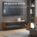 Mobile TV Sospeso 160x35x30 cm in Truciolato Marrone e Nero