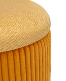Puff con Contenitore Bolzano Senape Set 2 Pz Ø38x38 cm - Ø32x28 cm in MDF e Spugna e Poliestere Giallo      