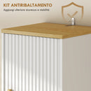 Mobile a Colonna Bagno Canettato 31,5x29,7x171,5 cm con Cassetto e Ripiani Regolabili in Legno Bianco      