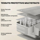 Materasso Autogonfiante Singolo 190x97x39 cm Superficie Floccata con Pompa di Gonfiaggio e Borsa di Trasporto Grigio      