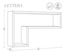 Mensola da Parete a Forma di L 61x37x15,5 cm in Fibra di Legno Lettera Rosa Blush