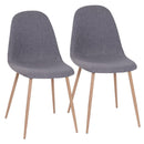 Set 2 Sedie da Pranzo Design Moderno in Lino con Gambe in Metallo Grigio 