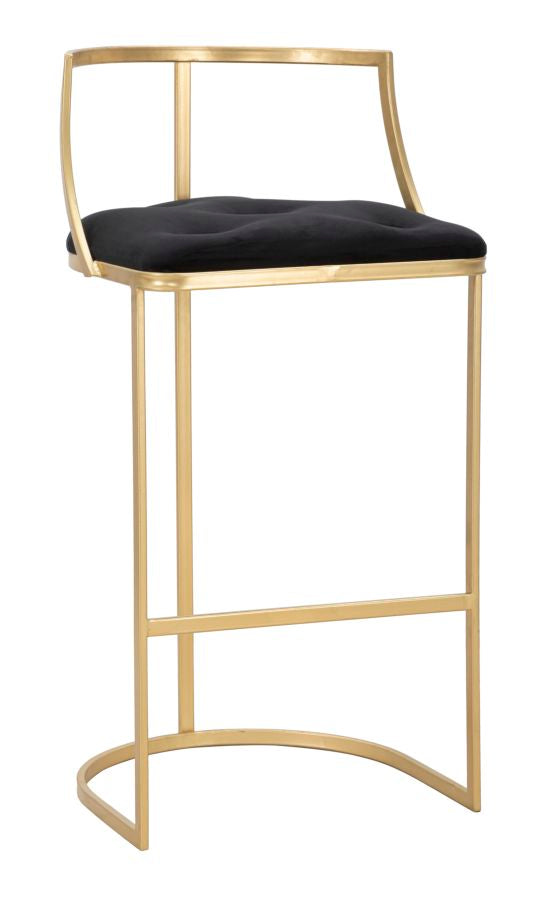 Sgabello Bar Istanbul Ø45x90 cm in Ferro e Spugna e Tessuto e MDF Oro e Nero sconto