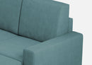 Divano 2 Posti con Pouf 148x155x85 cm Sakar in Tessuto Petrolio