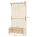 Fioriera da Giardino 90x45x183 cm con Traliccio per Piante Rampicanti in Legno Naturale      