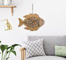 Decorazione Pesce da Appendere Nature 42,5x2x28,5 cm in Tanoak e Compensato      