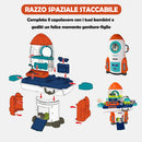 Playset Razzo Stazione Spaziale Giocattolo per Bambini Smontabile con Accessori      