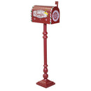 Cassetta posta di Babbo Natale Natalizia 32,5x16xh100 cm in Metallo rosso