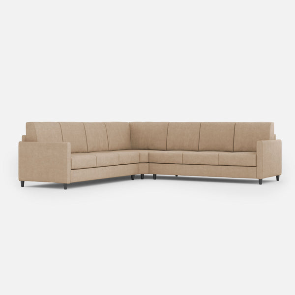 Divano Angolare 7 Posti 281x281x85 cm Karay in Tessuto Beige sconto