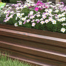 Letto per Orto Rialzato 240x60x30 cm Fioriera per Fiori o Coltivazione a Fondo Aperto in Acciaio Galvanizzato Effetto Legno      