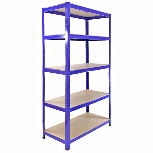 online Scaffalatura 5 Ripiani ad Incastro 90x45x180 Piani in MDF Struttura in Acciaio Blu