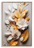Dipinto su Tela Laccato Flora con Cornice 42x3,5x62 cm in Metallo e Abete e Tela      