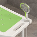 Sgabello da Doccia Altezza Regolabile 6 Livelli 39-52 cm in Lega di Alluminio e Plastica Antiscivolo Verde      