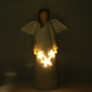 Angelo in Resina con Led bianco cm 24x11,5xh41