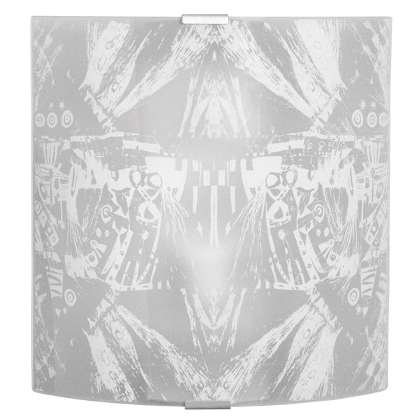 prezzo Applique 1xE27 Montatura Argento Vetro Lastra Decorato Astratto E-Energy Roberta