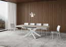 Tavolo Allungabile 140-400x90x77 cm Volantis Cashmere Telaio Bianco 
