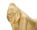 Statua Decorativa Gorilla 29,7x11,5x21,8 cm in Resina Oro       