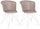 Set 2 Sedie 56x54x76 cm in Similpelle Bianco e Beige