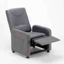 Poltrona Relax Reclinabile Manuale 62x71x100 cm in Tessuto Grigio Scuro