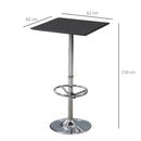 Tavolino da Bar Alto 64x64x109 cm Piano in Similpelle Nero