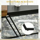 Set 2 Tavolini da Caffè in Truciolato e Acciaio Nero e Marrone