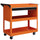 Carrello Porta Attrezzi con Manico Laterale 3 Ripiani e Cassetto 82x35x76 cm in Acciaio Arancione