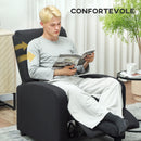 Poltrona Relax Reclinabile Manualmente 69x88x101 cm in Tessuto Effetto Lino Nero  