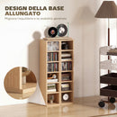 Set 2 Librerie Porta CD 21x22,5x88,5 cm 6 Ripiani Regolabili per 204 CD in Legno Naturale      