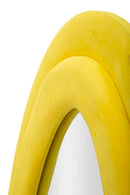 Specchio da Muro Chanele Giallo 40x4x160 cm in MDF e Poliestere e Specchio Giallo      