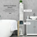 Mobile a Colonna 2 Ripiani 2 Armadietti 15,2x29,8x118 cm in MDF e Legno Truciolare Bianco e Legno