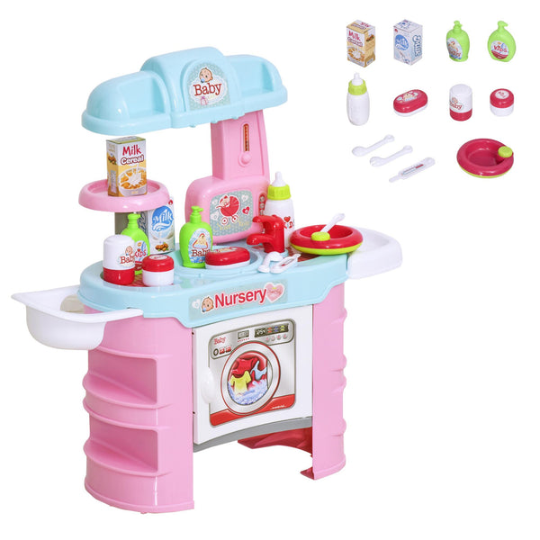 acquista Postazione Bagno Giocattolo per Bambini con 25 Accessori Azzurro e Rosa